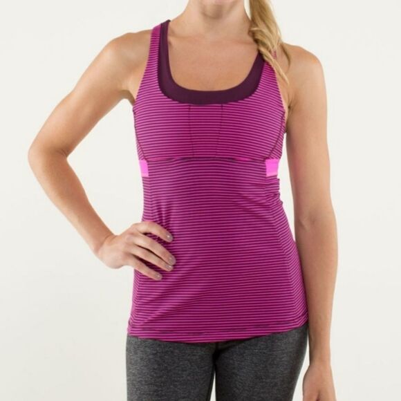 lululemon athletica Tops - Lululemon Stuff Your Bra Tank II  Hyper Stripe